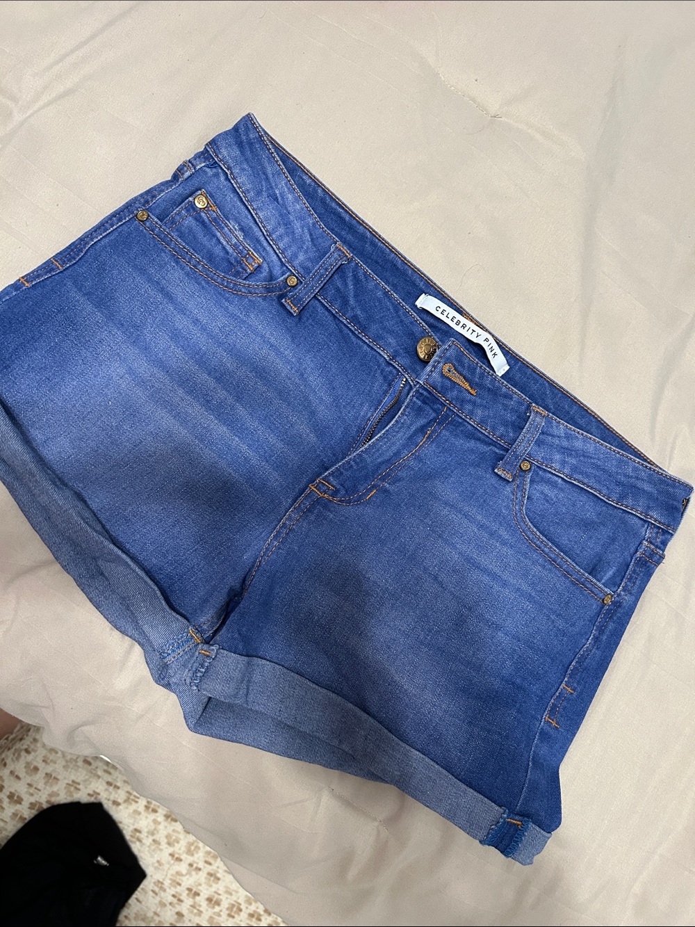 Celebrity Pink Blue Denim jean Shorts